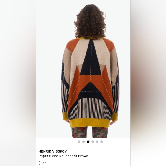 Henrik Vibskov paper plane round neck brown - Picture 6 of 7